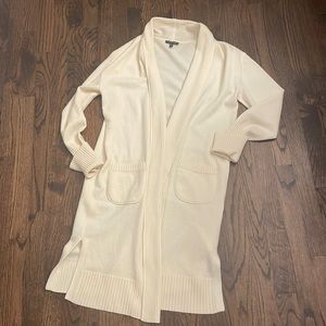 Eileen Fisher ivory white long coat jumper XS